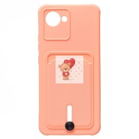 Чехол-накладка для Realme C30 (светло-розовый) - SC304 с картхолдером