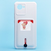 Чехол-накладка для Realme C30 (белый) - SC304 с картхолдером