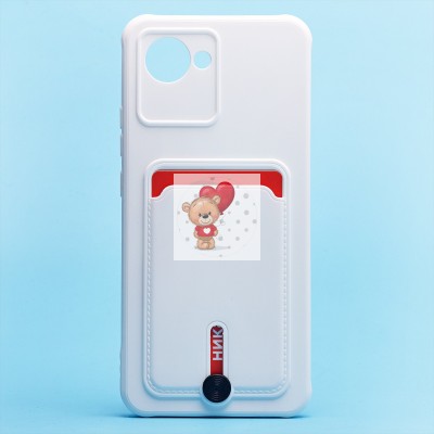 Чехол-накладка для Realme C30 (белый) - SC304 с картхолдером
