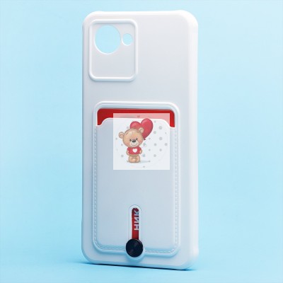 Чехол-накладка для Realme C30 (белый) - SC304 с картхолдером