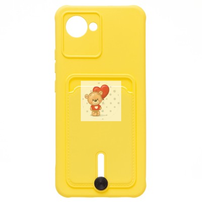 Чехол-накладка для Realme C30 (желтый) - SC304 с картхолдером