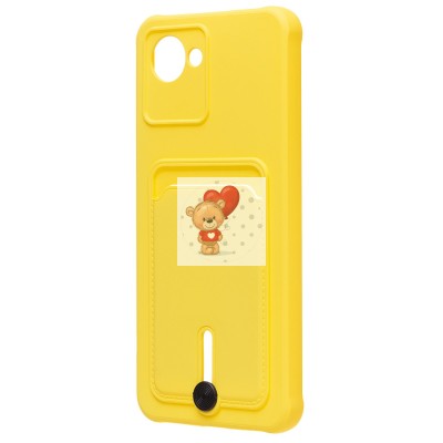 Чехол-накладка для Realme C30 (желтый) - SC304 с картхолдером