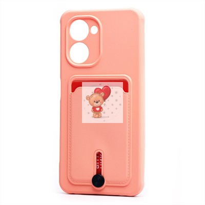 Чехол-накладка для Realme C33 (светло-розовый) - SC304 с картхолдером