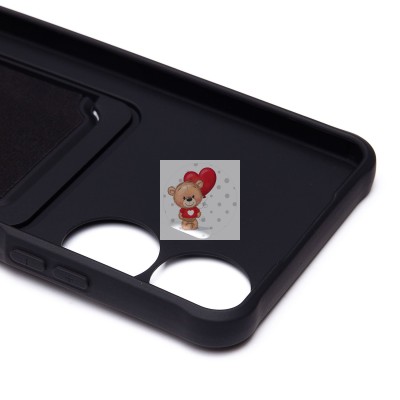 Чехол-накладка для Realme C55 (черный) - SC304 с картхолдером Чехол-накладка для Realme C55 (черный) - SC304 с картхолдером