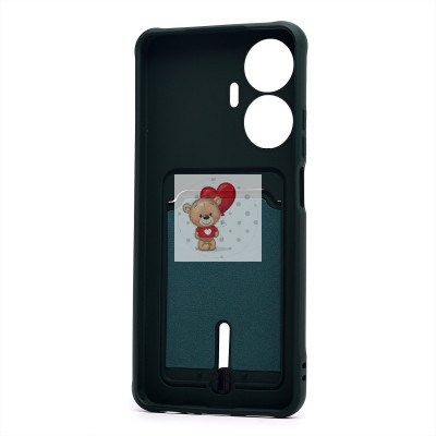 Чехол-накладка для Realme C55 (темно-зеленый) - SC304 с картхолдером