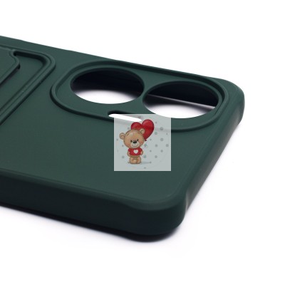 Чехол-накладка для Realme C55 (темно-зеленый) - SC304 с картхолдером