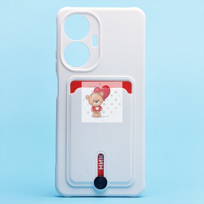 Чехол-накладка для Realme C55 (белый) - SC304 с картхолдером