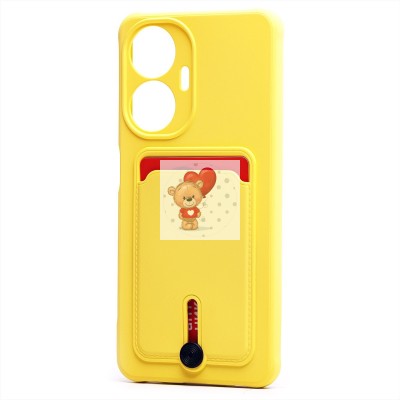 Чехол-накладка для Realme C55 (желтый) - SC304 с картхолдером