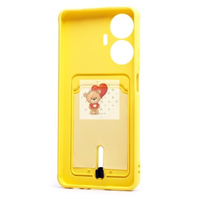 Чехол-накладка для Realme C55 (желтый) - SC304 с картхолдером