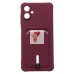 Чехол-накладка для Samsung Galaxy A06 (бордовый) - SC304 с картхолдером