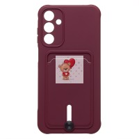 Чехол-накладка для Samsung Galaxy A15 5G (бордовый) - SC304 с картхолдером