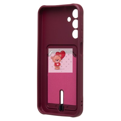 Чехол-накладка для Samsung Galaxy A15 5G (бордовый) - SC304 с картхолдером