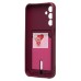 Чехол-накладка для Samsung Galaxy A15 5G (бордовый) - SC304 с картхолдером