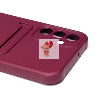 Чехол-накладка для Samsung Galaxy A15 5G (бордовый) - SC304 с картхолдером