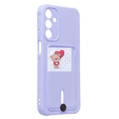 Чехол-накладка для Samsung Galaxy A15 5G (светло-фиолетовый) - SC304 с картхолдером