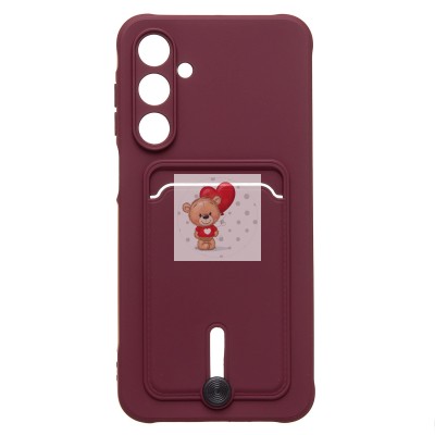 Чехол-накладка для Samsung Galaxy A16 5G (бордовый) - SC304 с картхолдером