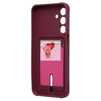 Чехол-накладка для Samsung Galaxy A16 5G (бордовый) - SC304 с картхолдером