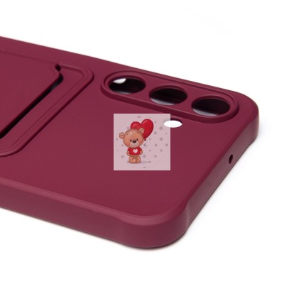 Чехол-накладка для Samsung Galaxy A16 5G (бордовый) - SC304 с картхолдером