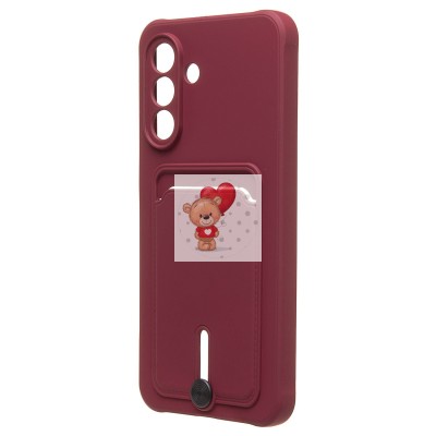 Чехол-накладка для Samsung Galaxy A26 5G (бордовый) - SC304 с картхолдером