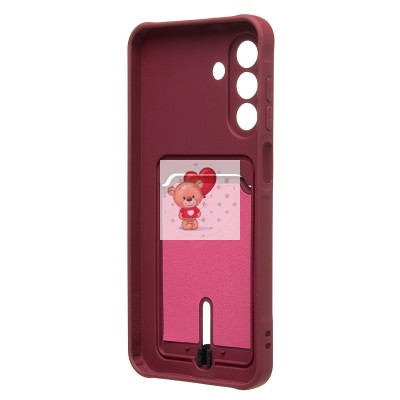 Чехол-накладка для Samsung Galaxy A26 5G (бордовый) - SC304 с картхолдером