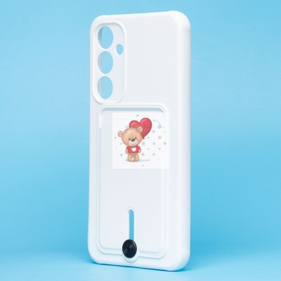 Чехол-накладка для Samsung Galaxy A35 (белый) - SC304 с картхолдером