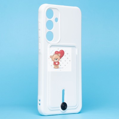 Чехол-накладка для Samsung Galaxy A35 (белый) - SC304 с картхолдером