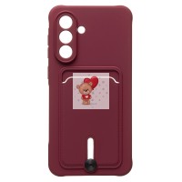 Чехол-накладка для Samsung Galaxy A36 5G (бордовый) - SC304 с картхолдером