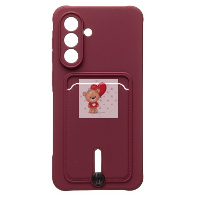 Чехол-накладка для Samsung Galaxy A36 5G (бордовый) - SC304 с картхолдером