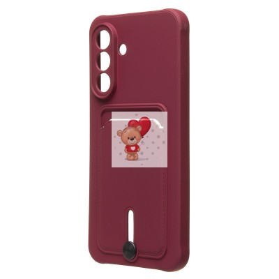 Чехол-накладка для Samsung Galaxy A36 5G (бордовый) - SC304 с картхолдером