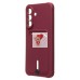 Чехол-накладка для Samsung Galaxy A36 5G (бордовый) - SC304 с картхолдером