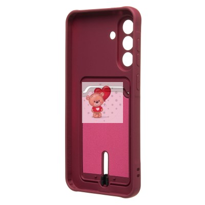 Чехол-накладка для Samsung Galaxy A36 5G (бордовый) - SC304 с картхолдером