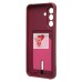 Чехол-накладка для Samsung Galaxy A36 5G (бордовый) - SC304 с картхолдером