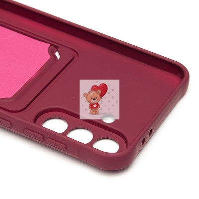 Чехол-накладка для Samsung Galaxy A36 5G (бордовый) - SC304 с картхолдером