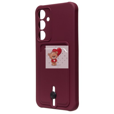 Чехол-накладка для Samsung Galaxy A55 (бордовый) - SC304 с картхолдером