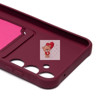 Чехол-накладка для Samsung Galaxy A55 (бордовый) - SC304 с картхолдером