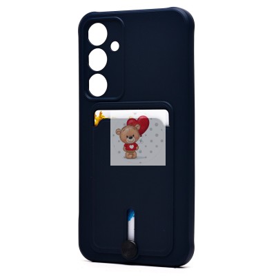 Чехол-накладка для Samsung Galaxy A55 (темно-синий) - SC304 с картхолдером