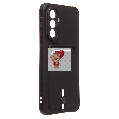 Чехол-накладка для Samsung Galaxy A56 5G (черный) - SC304 с картхолдером