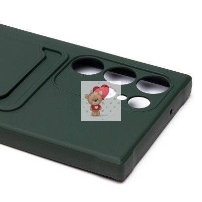 Чехол-накладка для Samsung Galaxy S23 Ultra (темно-зеленый) - SC304 с картхолдером