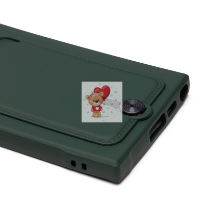 Чехол-накладка для Samsung Galaxy S23 Ultra (темно-зеленый) - SC304 с картхолдером