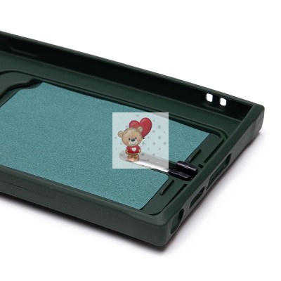 Чехол-накладка для Samsung Galaxy S23 Ultra (темно-зеленый) - SC304 с картхолдером