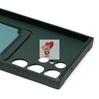 Чехол-накладка для Samsung Galaxy S23 Ultra (темно-зеленый) - SC304 с картхолдером