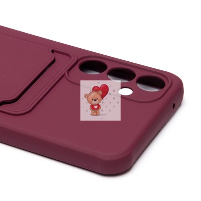 Чехол-накладка для Samsung Galaxy S23FE (бордовый) - SC304 с картхолдером