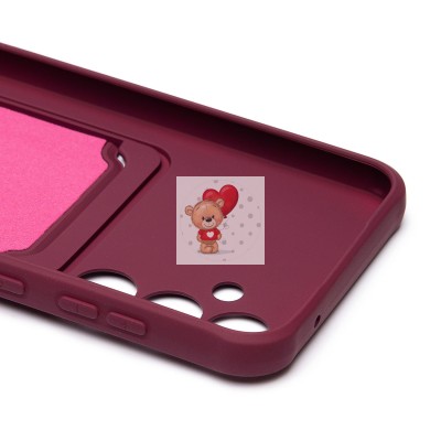 Чехол-накладка для Samsung Galaxy S23FE (бордовый) - SC304 с картхолдером