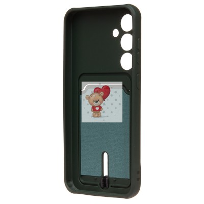 Чехол-накладка для Samsung Galaxy S23FE (темно-зеленый) - SC304 с картхолдером