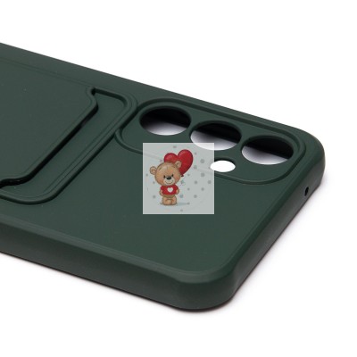 Чехол-накладка для Samsung Galaxy S23FE (темно-зеленый) - SC304 с картхолдером