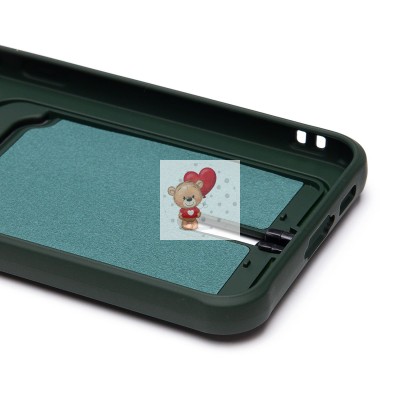 Чехол-накладка для Samsung Galaxy S23FE (темно-зеленый) - SC304 с картхолдером