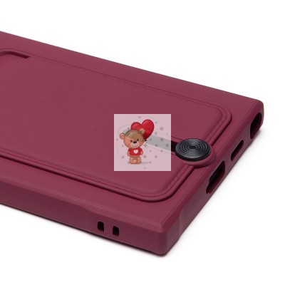 Чехол-накладка для Samsung Galaxy S24 Ultra (бордовый) - SC304 с картхолдером