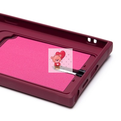 Чехол-накладка для Samsung Galaxy S24 Ultra (бордовый) - SC304 с картхолдером