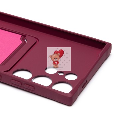 Чехол-накладка для Samsung Galaxy S24 Ultra (бордовый) - SC304 с картхолдером