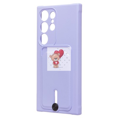 Чехол-накладка для Samsung Galaxy S24 Ultra (светло-фиолетовый) - SC304 с картхолдером